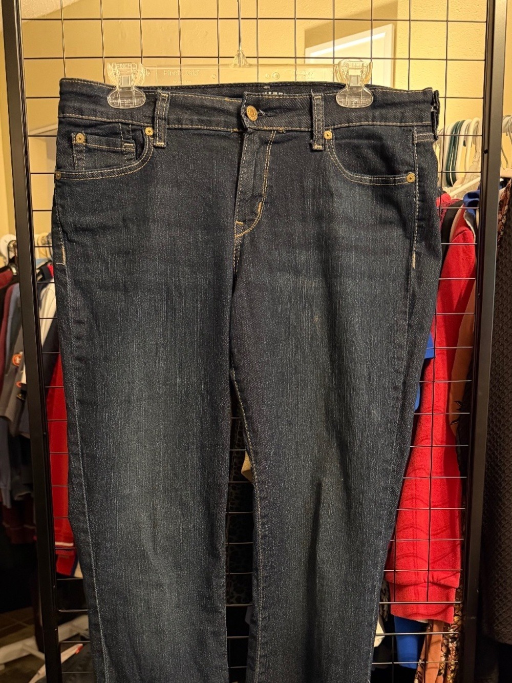 Signature by Levi Strauss Modern Straight Jeans Dark Wash Stretch Denim Women's